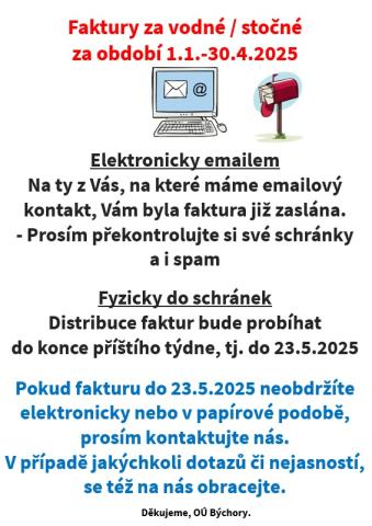 Faktury za vodné Stočné