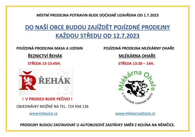 Pojízdné prodejny v&nbsp;obci