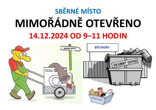 Mimořádně otevřeno sběrné místo 14.12.2024